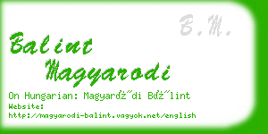 balint magyarodi business card